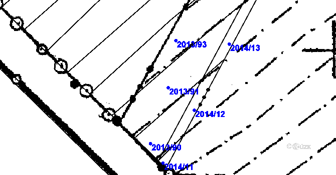 Parcela st. 2013/91 v KÚ Hrušky, Katastrální mapa