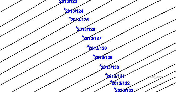Parcela st. 2013/128 v KÚ Hrušky, Katastrální mapa