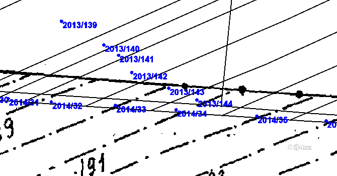 Parcela st. 2013/143 v KÚ Hrušky, Katastrální mapa