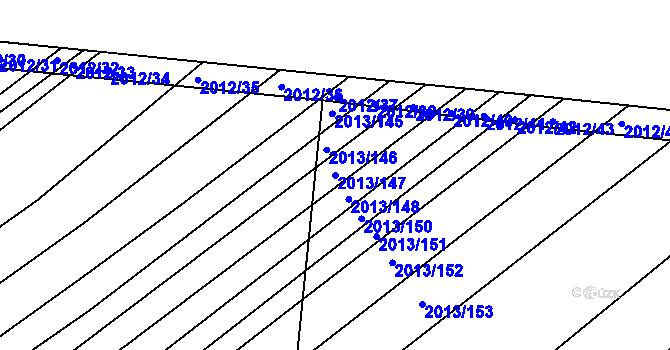 Parcela st. 2013/147 v KÚ Hrušky, Katastrální mapa