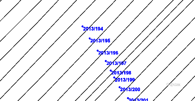 Parcela st. 2013/196 v KÚ Hrušky, Katastrální mapa