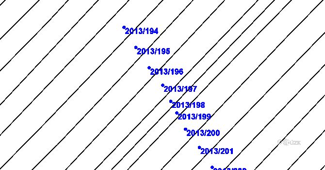 Parcela st. 2013/197 v KÚ Hrušky, Katastrální mapa