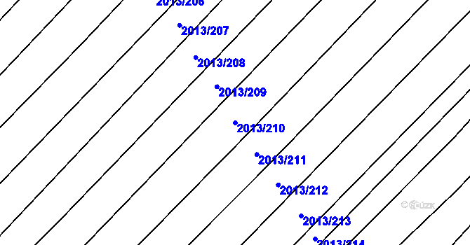 Parcela st. 2013/210 v KÚ Hrušky, Katastrální mapa