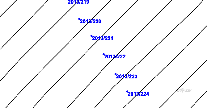 Parcela st. 2013/222 v KÚ Hrušky, Katastrální mapa