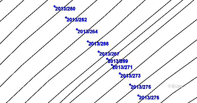 Parcela st. 2013/267 v KÚ Hrušky, Katastrální mapa