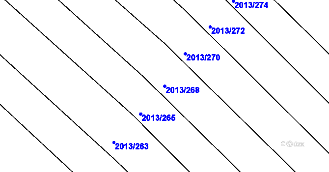 Parcela st. 2013/268 v KÚ Hrušky, Katastrální mapa