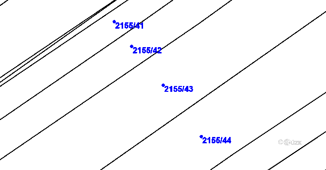 Parcela st. 2155/43 v KÚ Hrušky, Katastrální mapa