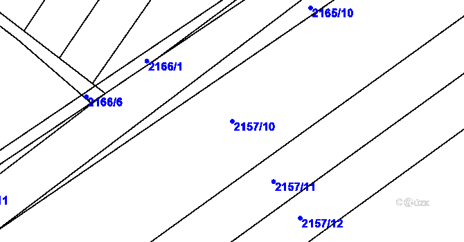 Parcela st. 2157/10 v KÚ Hrušky, Katastrální mapa