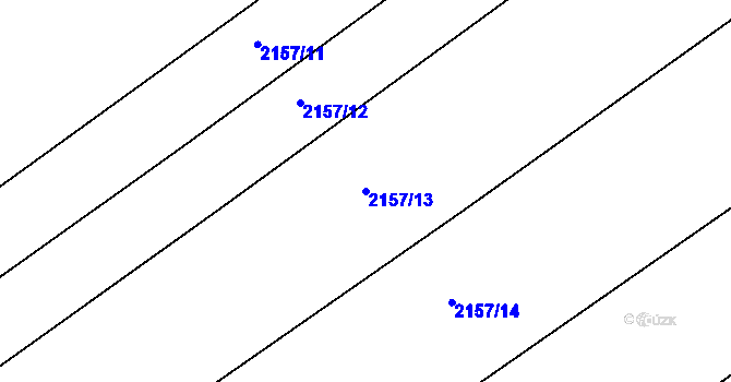 Parcela st. 2157/13 v KÚ Hrušky, Katastrální mapa
