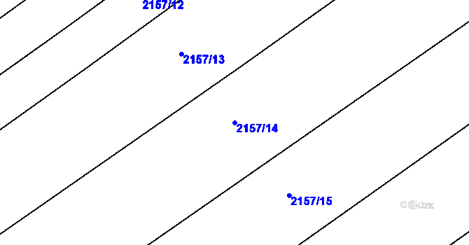 Parcela st. 2157/14 v KÚ Hrušky, Katastrální mapa