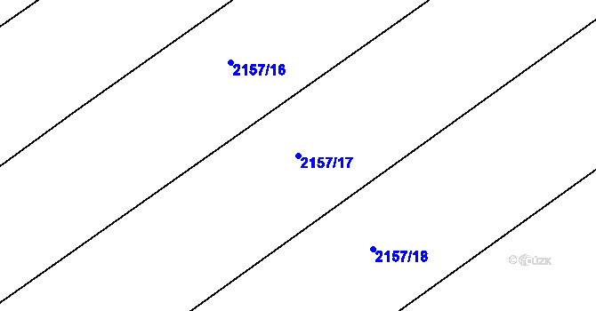 Parcela st. 2157/17 v KÚ Hrušky, Katastrální mapa