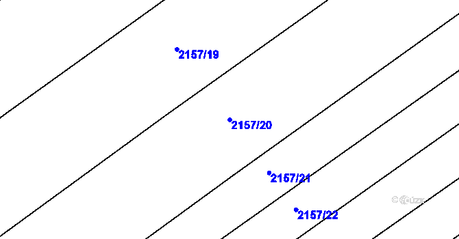 Parcela st. 2157/20 v KÚ Hrušky, Katastrální mapa