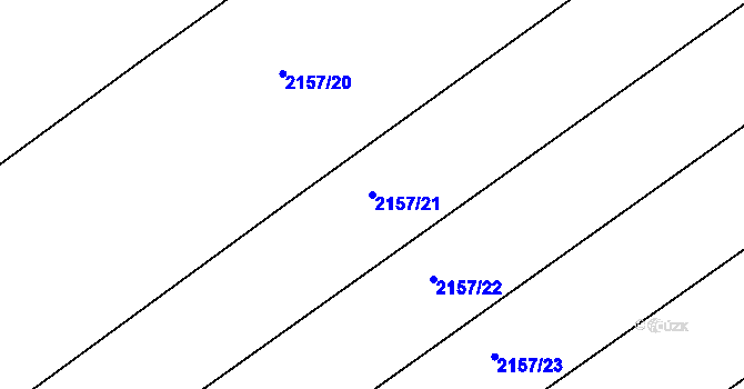 Parcela st. 2157/21 v KÚ Hrušky, Katastrální mapa