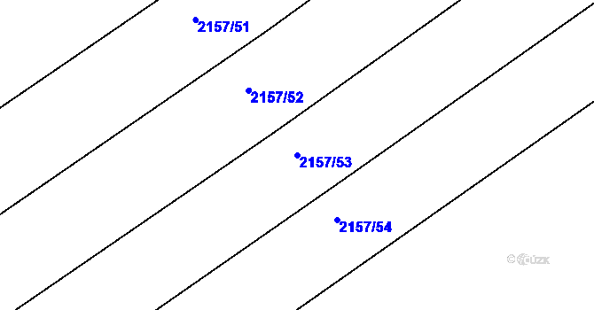 Parcela st. 2157/53 v KÚ Hrušky, Katastrální mapa
