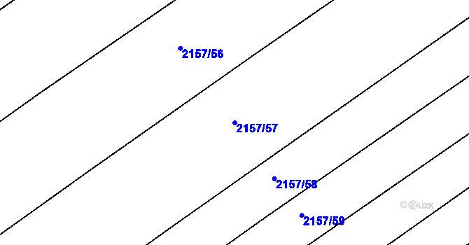 Parcela st. 2157/57 v KÚ Hrušky, Katastrální mapa