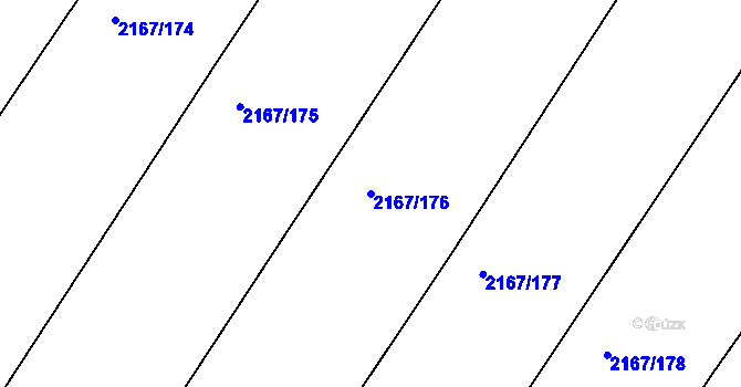 Parcela st. 2167/176 v KÚ Hrušky, Katastrální mapa