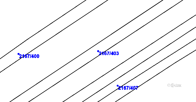 Parcela st. 2167/403 v KÚ Hrušky, Katastrální mapa