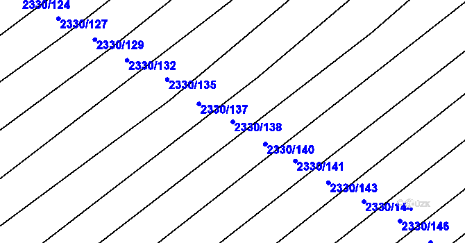 Parcela st. 2330/138 v KÚ Hrušky, Katastrální mapa