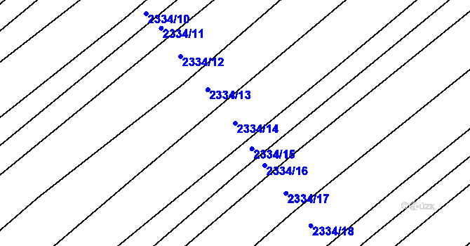 Parcela st. 2334/14 v KÚ Hrušky, Katastrální mapa