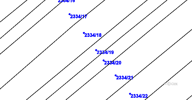 Parcela st. 2334/19 v KÚ Hrušky, Katastrální mapa