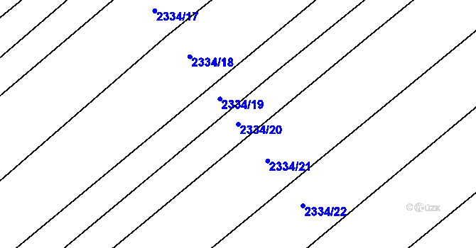 Parcela st. 2334/20 v KÚ Hrušky, Katastrální mapa