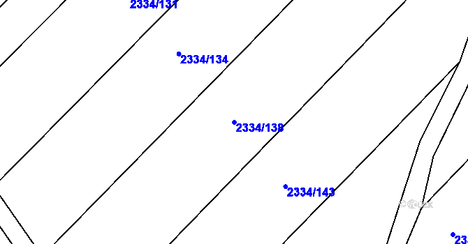 Parcela st. 2334/138 v KÚ Hrušky, Katastrální mapa