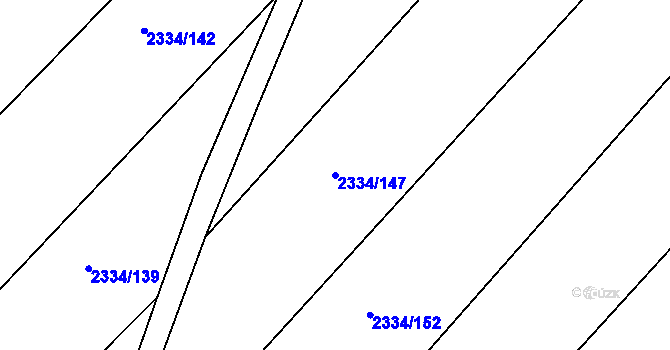 Parcela st. 2334/147 v KÚ Hrušky, Katastrální mapa