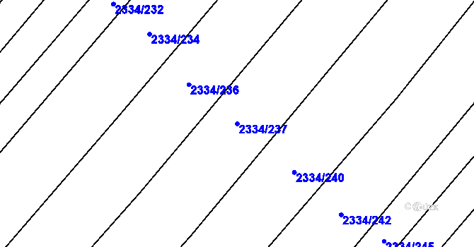 Parcela st. 2334/237 v KÚ Hrušky, Katastrální mapa