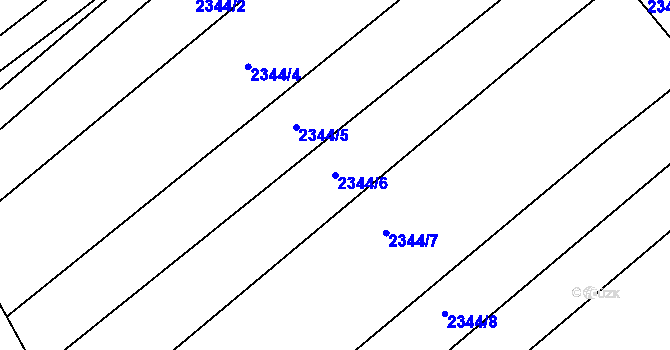 Parcela st. 2344/6 v KÚ Hrušky, Katastrální mapa