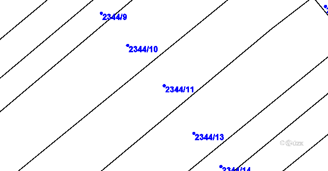 Parcela st. 2344/11 v KÚ Hrušky, Katastrální mapa