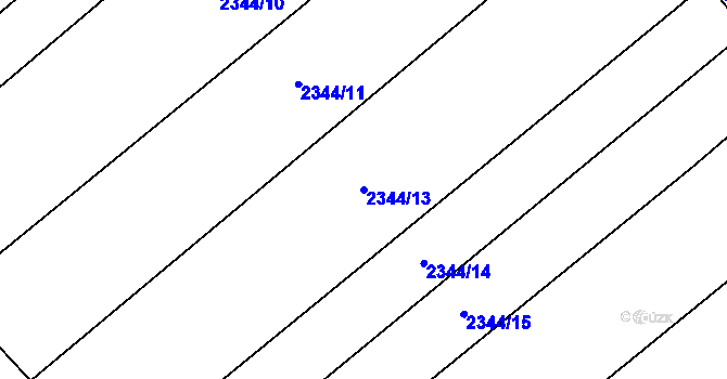 Parcela st. 2344/13 v KÚ Hrušky, Katastrální mapa