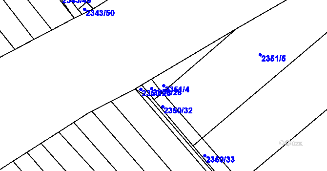 Parcela st. 2351/4 v KÚ Hrušky, Katastrální mapa