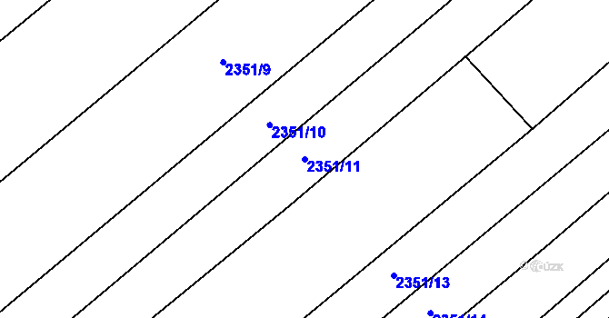 Parcela st. 2351/11 v KÚ Hrušky, Katastrální mapa