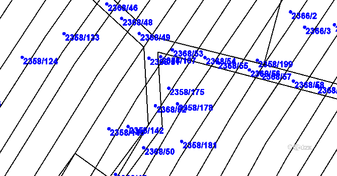 Parcela st. 2358/175 v KÚ Hrušky, Katastrální mapa