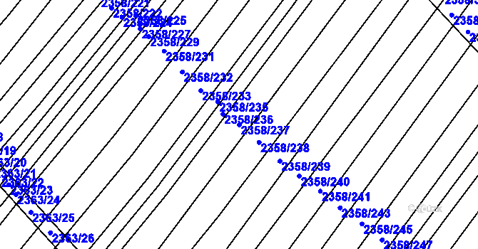 Parcela st. 2358/237 v KÚ Hrušky, Katastrální mapa