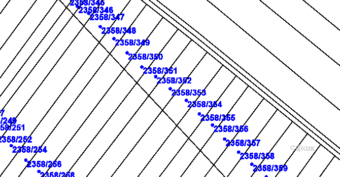 Parcela st. 2358/353 v KÚ Hrušky, Katastrální mapa