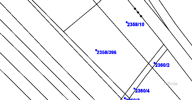 Parcela st. 2358/396 v KÚ Hrušky, Katastrální mapa