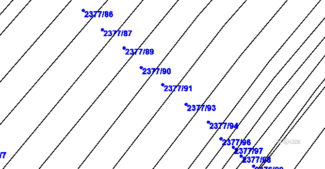 Parcela st. 2377/91 v KÚ Hrušky, Katastrální mapa