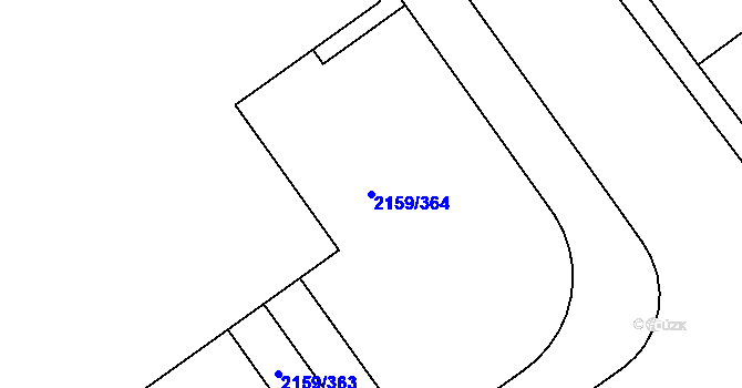 Parcela st. 2159/364 v KÚ Hrušky, Katastrální mapa