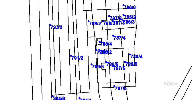Parcela st. 788/7 v KÚ Hrušky u Brna, Katastrální mapa
