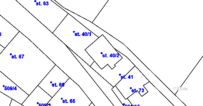 Parcela st. 40/2 v KÚ Hrušov nad Jizerou, Katastrální mapa