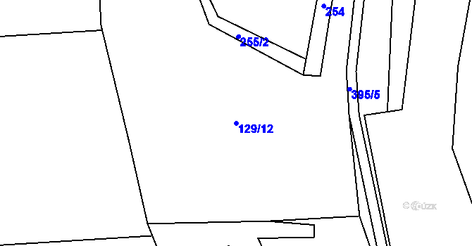 Parcela st. 129/12 v KÚ Hrušov nad Jizerou, Katastrální mapa