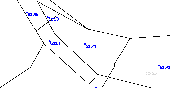 Parcela st. 525/1 v KÚ Hrušov nad Jizerou, Katastrální mapa