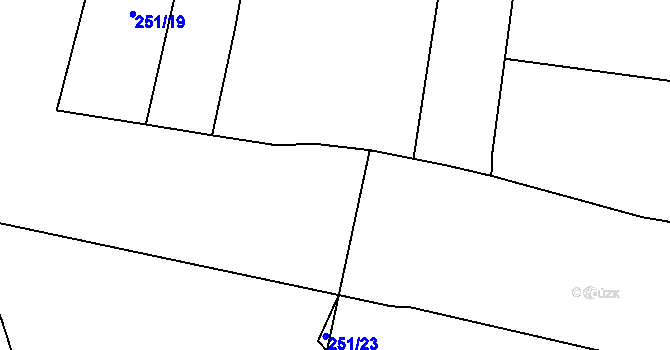 Parcela st. 251/13 v KÚ Hrušova Lhota, Katastrální mapa
