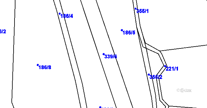 Parcela st. 339/6 v KÚ Hrušova Lhota, Katastrální mapa