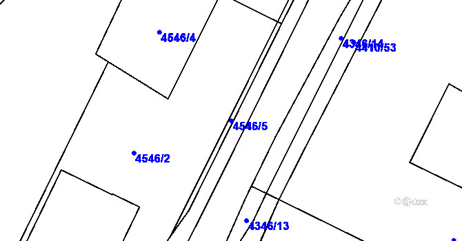 Parcela st. 4546/5 v KÚ Hrušovany nad Jevišovkou, Katastrální mapa
