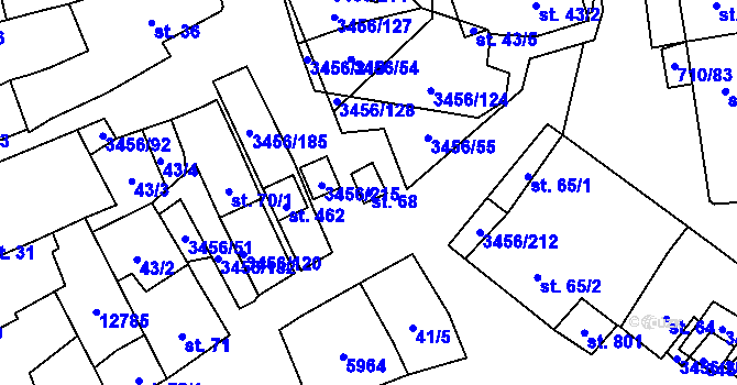 Parcela st. 68 v KÚ Hrušovany nad Jevišovkou, Katastrální mapa