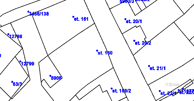 Parcela st. 160 v KÚ Hrušovany nad Jevišovkou, Katastrální mapa