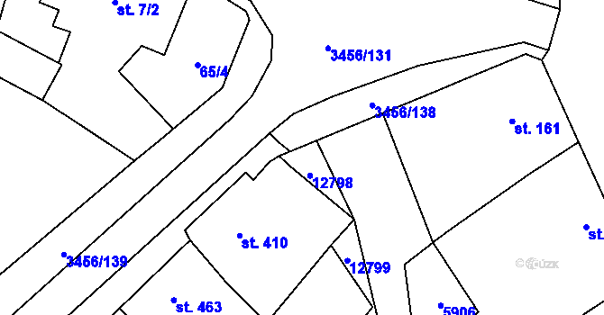 Parcela st. 164/3 v KÚ Hrušovany nad Jevišovkou, Katastrální mapa