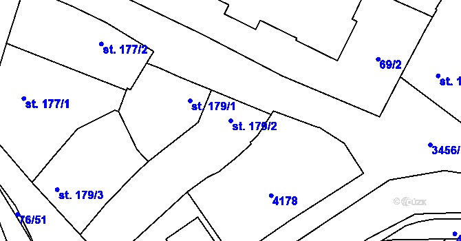 Parcela st. 179/2 v KÚ Hrušovany nad Jevišovkou, Katastrální mapa